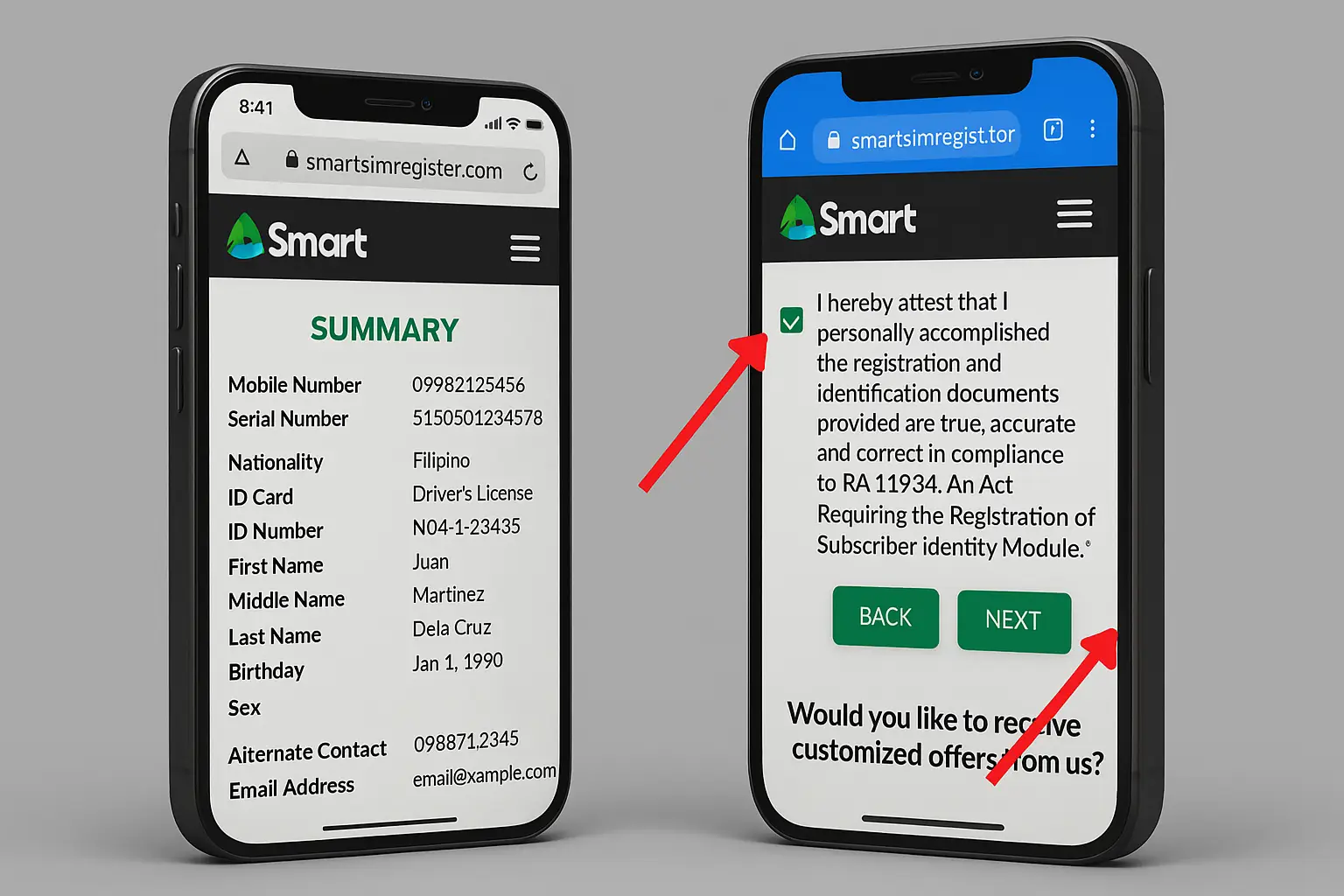 Smart-Sim-Registration step